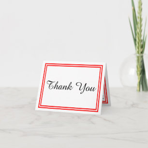 Double Red Trim - Thank You Card