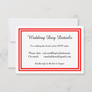 Double Red Trim-Wedding Day Details Invitation