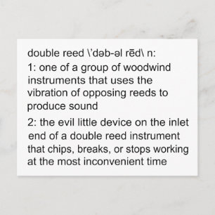 Double Reed Definition Postcard