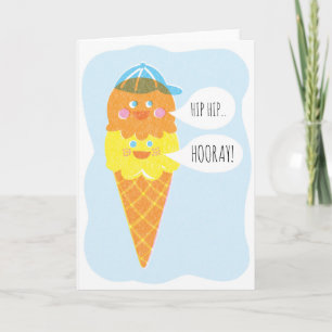 Double Scoop Boy Ice Cream Greeting Card