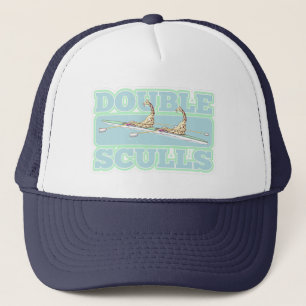 Double sculls rowing funny giraffes trucker hat