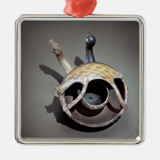 Double serpent bowl metal ornament (Front)