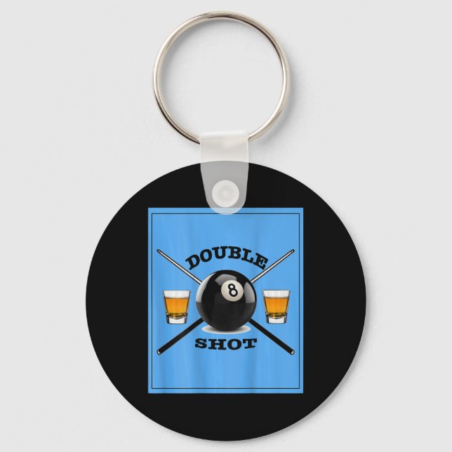 Double Shot 8 Ball  Keychain (Front)