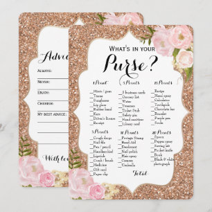 Double Side - 2 Bridal Shower Games Purse   Wishes Invitation