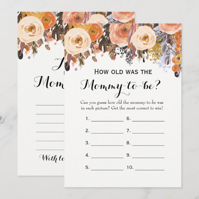 Double Side Autumn Baby Shower Games Invitation (Front/Back)