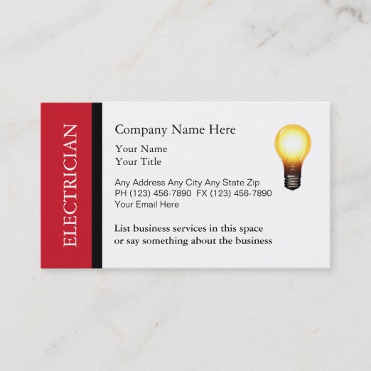 Electrical Contractor Business Cards & Profile Cards | Zazzle CA