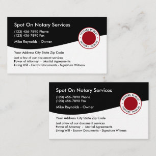 Double Side Notary Public Business Card