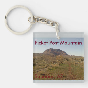 Double side Picket Post mountain Keychain