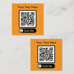 Double Side Scannable QR Code  Square Business Card