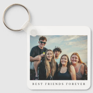 Double sided 2 photo best friends personalized keychain