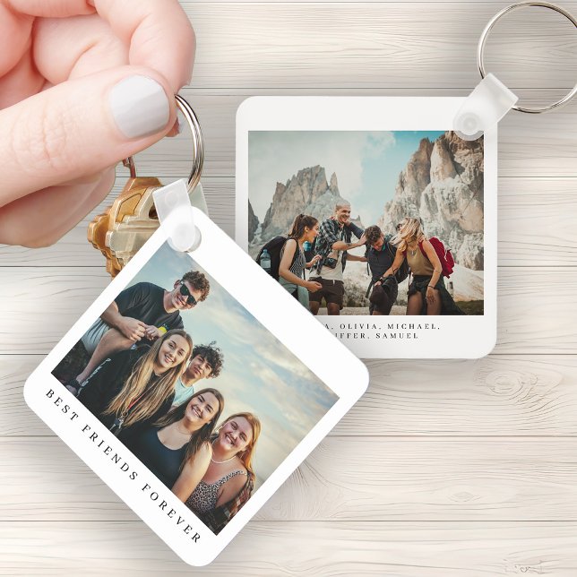 Double sided 2 photo best friends personalized keychain (Creator Uploaded)