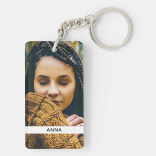 Double Sided 2 Photo & Name Acrylic Keychain