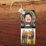 Double Sided 4 Photos & Name Keychain<br><div class="desc">4 personalized edge print photos and names of your choice on a metal keychain with rounded corners.</div>