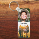 Double Sided 4 Photos & Name Keychain<br><div class="desc">4 personalized edge print photos and names of your choice on a metal keychain with rounded corners.</div>