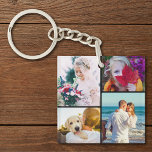 Double Sided 8 Photo Rounded Black Keychain<br><div class="desc">Personalized double sided 8 photo template acrylic keychain featuring changeable photos and a rounded black frame. A great unique gift for a loved one in the family.</div>
