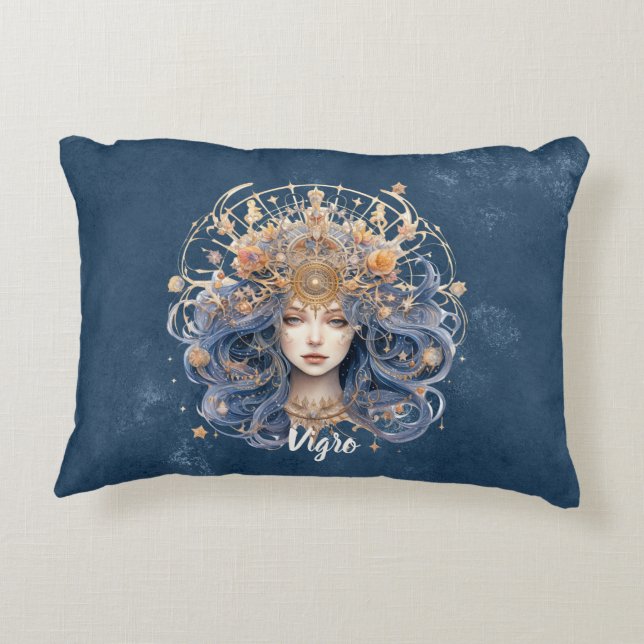 Double-sided artsy Vigro sign custom name Accent Pillow (Back)