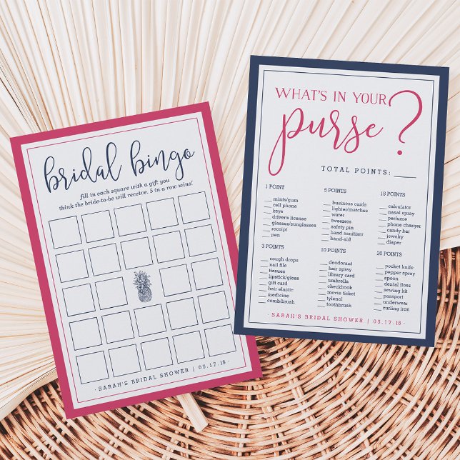 Double-Sided Bridal Shower Bingo and Purse Game (Creator Uploaded)