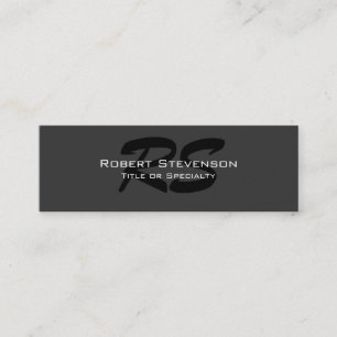 Double-sided Brush Script Monogram Business Card