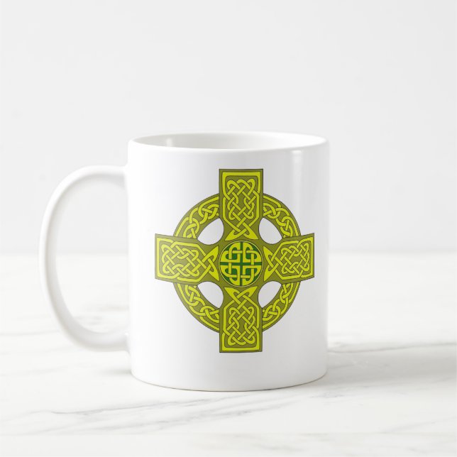 Double sided celtic cross mug, customize variety coffee mug (Left)