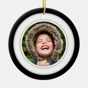 Double Sided Ceramic Ornament Photo Circle