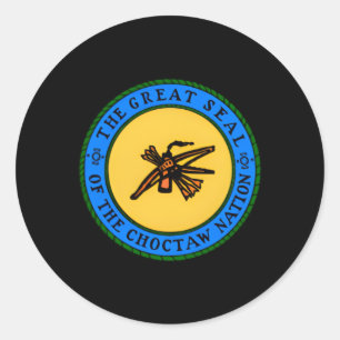 Double Sided Choctaw Nation Flag Choctaw Classic Round Sticker