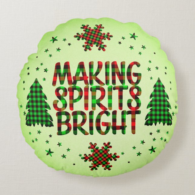 Double-sided Christmas Round Pillow (Front)