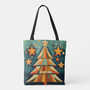 Double-Sided Christmas Tree Tote Bag