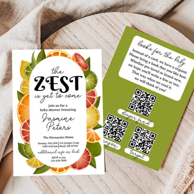 Double Sided Citrus Baby Shower Invitation (Creator Uploaded)