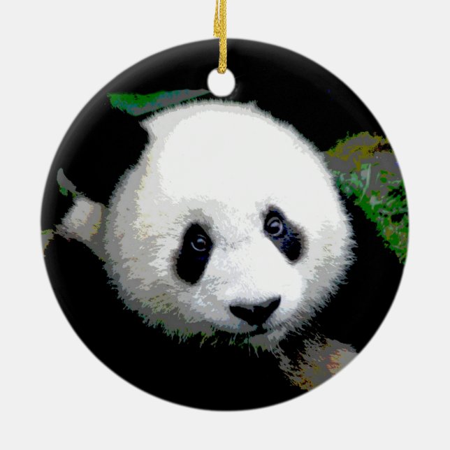 Double Sided Cool Panda Christmas Tree Ornament (Back)