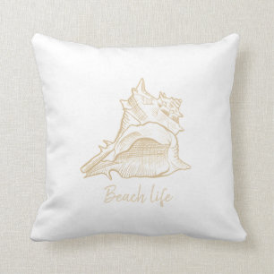 Double sided custom text Shell Throw Pillow