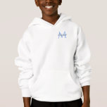 Double Sided Design None Custom Monogram Name Kids<br><div class="desc">Double Sided Design None Custom Monogram Name White And Blue Template Elegant Trendy Kids Boys Hooded Sweatshirt / Hoodie.</div>