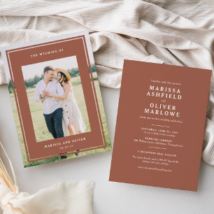 Double-Sided Framed Photo Wedding Website Invitation