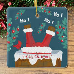 Double-sided Fun Santa Christmas Ornament<br><div class="desc">Double the fun with this two sided Christmas ornament . It has 2 different charming Santa Claus illustrations , allowing you to switch sides at any time during the Holidays . How cool is that ? Personalize it with aa name and year .This same ornament is also available in a...</div>