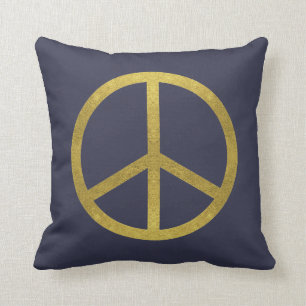 Double Sided Gold Peace Pillow