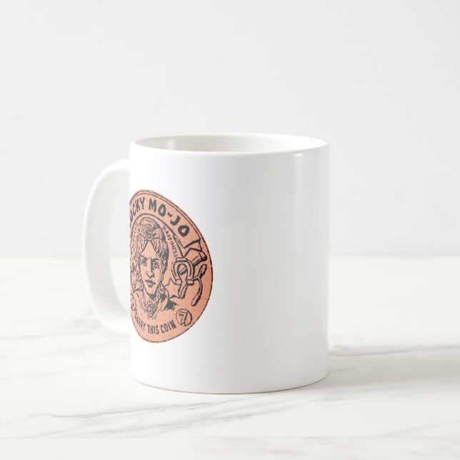 Double Sided Good Luck Coin on a Sturdy Mug (Front Left)