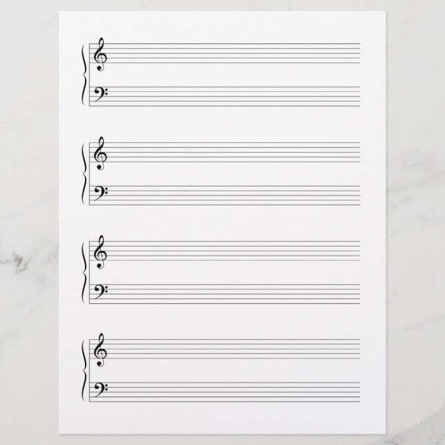 Double-Sided Grand Staffs Music Manuscript Paper (Front)