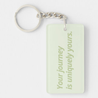Double-Sided Green & Purple Inspirational Keychain