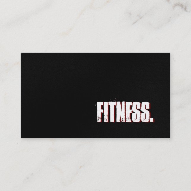 Double Sided Grey Black Fitness Business Card (Front)