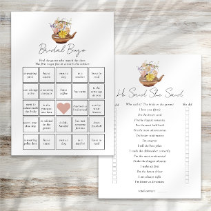 Double Sided He Said She Said Bridal Shower Games Invitation