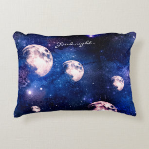 Double-sided Home sky moon Good night custom text Accent Pillow