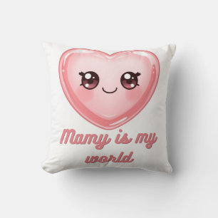 Double Sided Kawaii Heart Pillow - Mamy is my worl