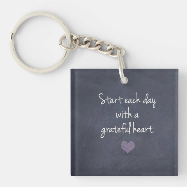 DOUBLE SIDED KEYCHAIN=START EACH DAY GRATEFUL KEYCHAIN (Front)