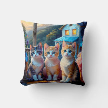 Double Sided Kitten Pillow