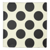 Double sided large circles polka dots black cream duvet cover (Back)