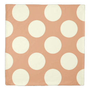 Double sided large circles polka dots pink cream duvet cover