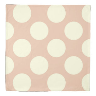 Double sided large circles polka dots pink cream duvet cover