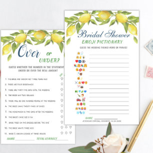 DOUBLE SIDED Lemons & Greenery Bridal Shower Game