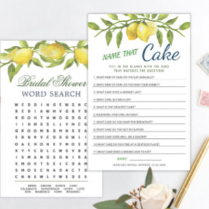 DOUBLE SIDED Lemons & Greenery Bridal Shower Game