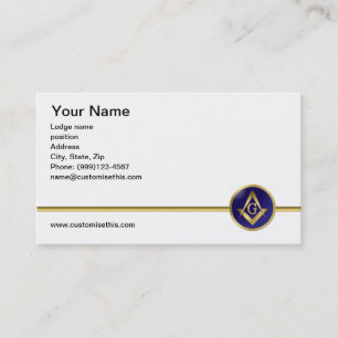 Double sided Masonic business card