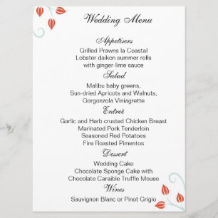 Double Sided -Menu /Wedding Ceremony Program